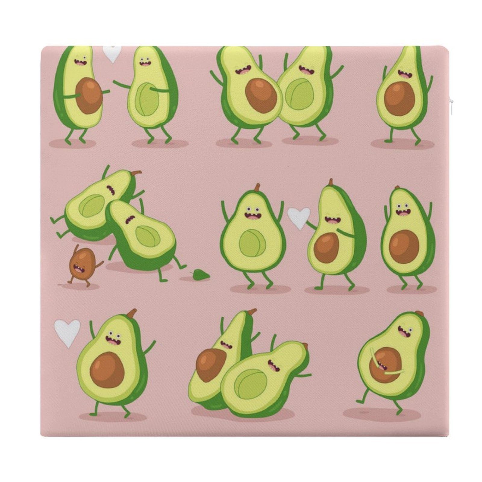 JZemdybill Chair Pad, Funny Avocado Seat Pad, Square Chair Cushion for Yoga Living Room Balcony