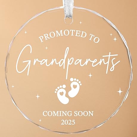 "Welcome Little One" Premium Baby Announcement Keepsake & First Time Grandparents Keepsake Ornament 2025
