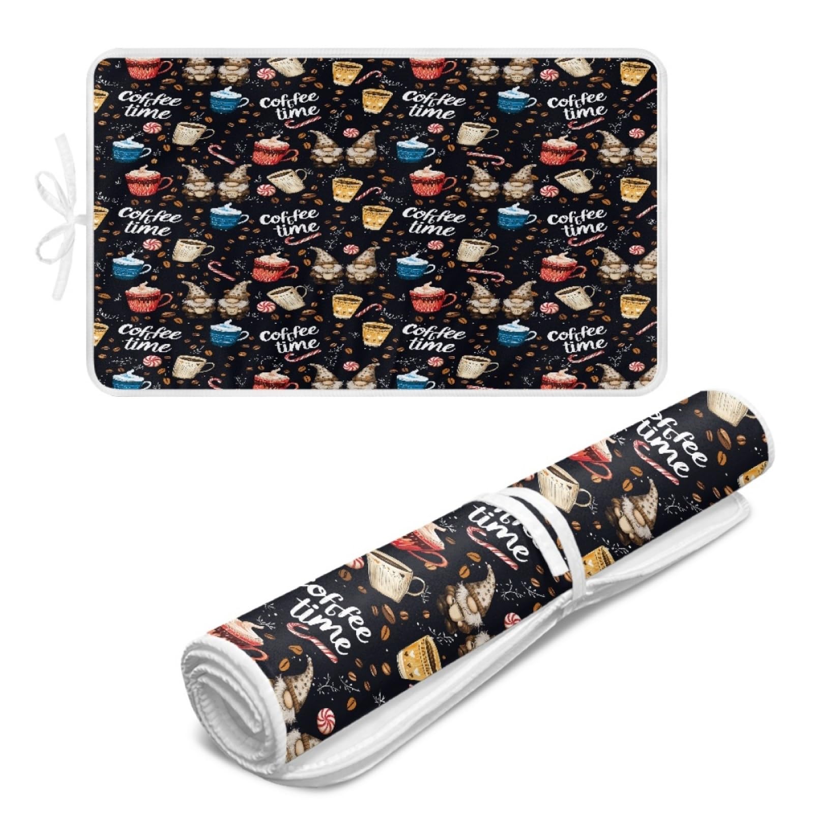 Bügelmatte Kaffee Rot Blau Bügeleinlage Faltbares Hitzebeständig Waschbar Bügelauflage für Tisch und andere Oberflächen Bügelbrett Unterlage rutschfeste Bügeldecke 80x50cm (2 Stück)