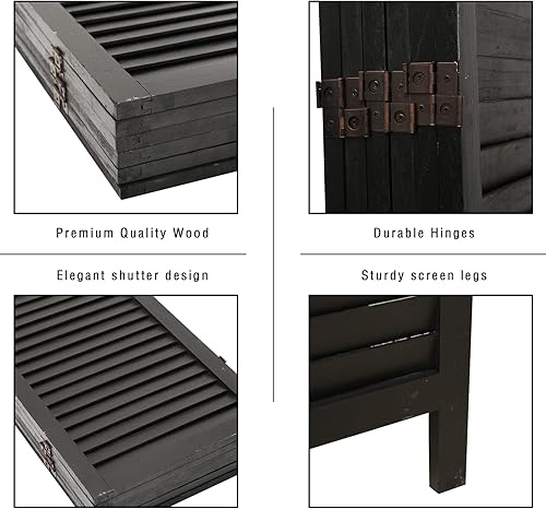 Miniatura 2 de ECOMEX Divisor de habitación, pantalla de privacidad de 6 paneles, pantallas de privacidad plegables de 5.6 pies, con doble tejido de diamante y