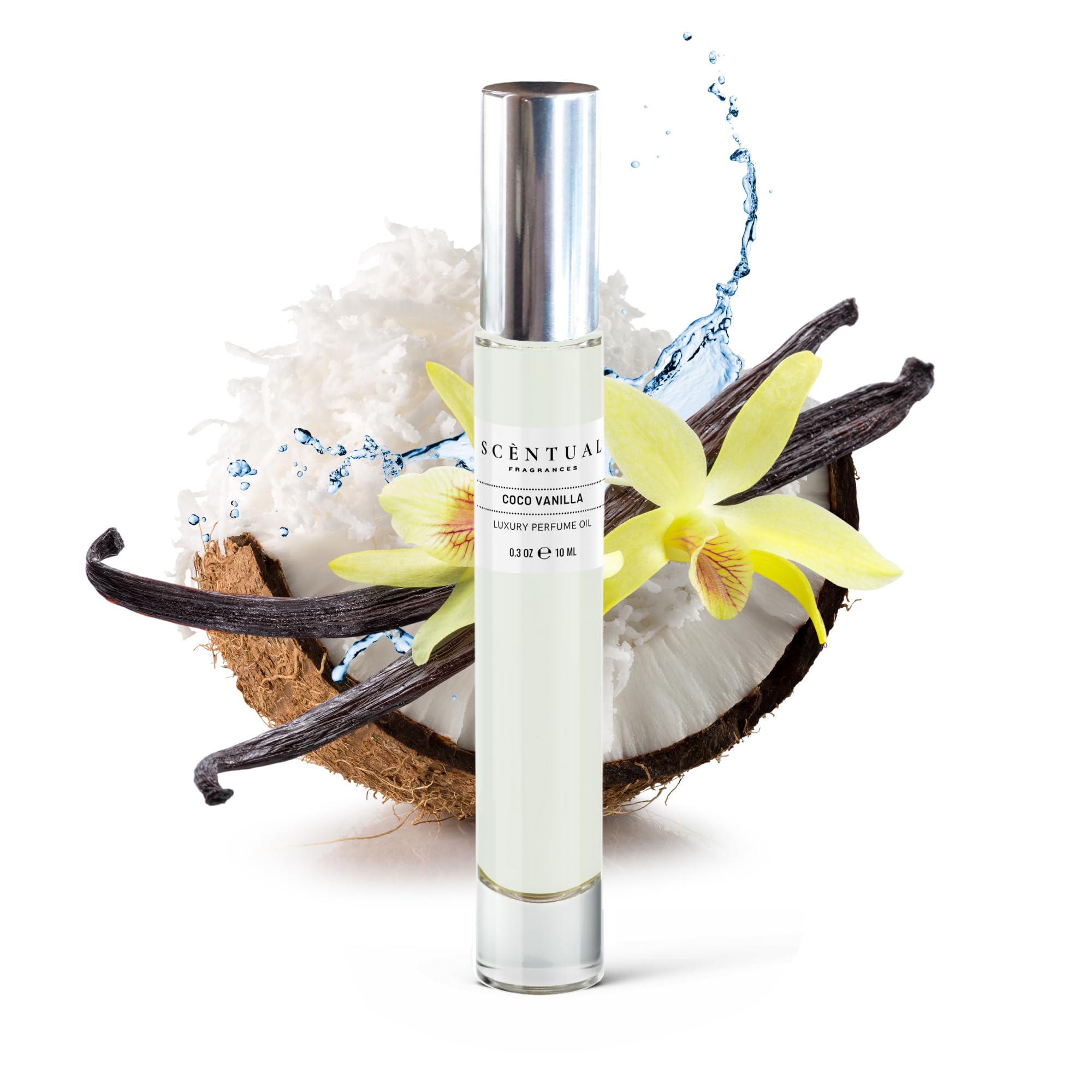 Luxury Perfume Oil, Madagascar Coconut Vanilla Ultra-Concentrated Women Roll-On Fragrance Oil, Long Lasting Travel Mini Perfume, Alcohol & Cruelty Free 10ml (Coco Vanilla)