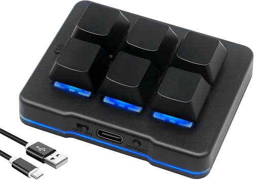 6 Key Mini Keypad Wireless USB Mechanical Gaming Macro Keyboard Customized Programmable OSU Keypad with RGB Led for PC Gaming OSU Office Work HID