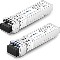 Vista 10 de 1 par de transceptores 10G SFP+ Bidi, módulo monomodo SFP LC de 10 GB, mini gbic bidireccional para Cisco SFP-10G-BXD-I (1330nm-TX/1270nm-RX)