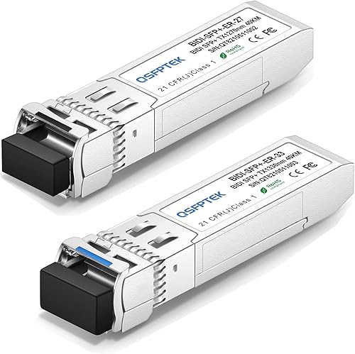 Miniatura 10 de 1 par de transceptores 10G SFP+ Bidi, módulo monomodo SFP LC de 10 GB, mini gbic bidireccional para Cisco SFP-10G-BXD-I (1330nm-TX/1270nm-RX)