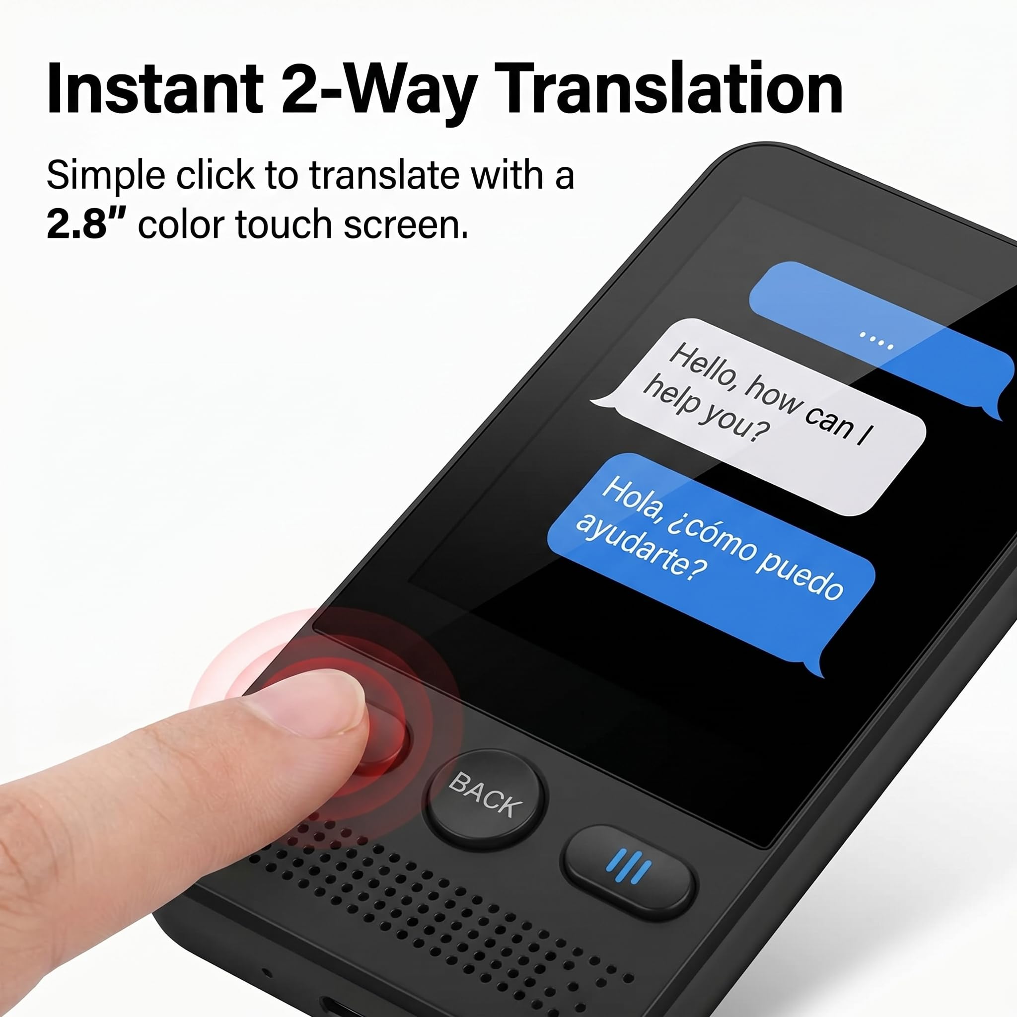 Sprachtranslator -Gerät, AI Smart Translator, 2 -Wege -Voice -Übersetzung von Echtzeit, Unterstützung von 138 Sprachen, Offline & Foto & & WLAN -Übersetzung