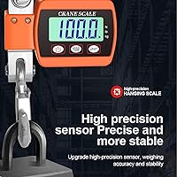 Vista 4 de Báscula digital de gancho para colgar, 1102 libras, 1,102.3 lbs, báscula electrónica de grúa LCD, báscula portátil para colgar, báscula de grúa