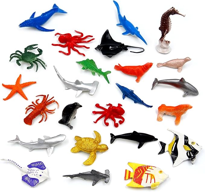 Sea Animals Toys for Kids, 24 Pcs Sea Creatures Toys for Children