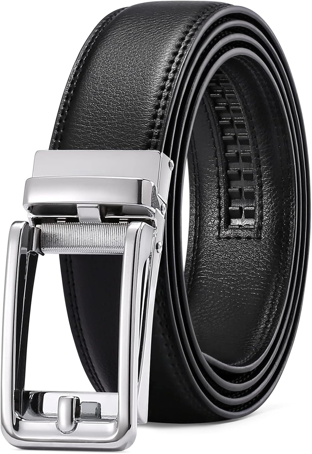 SENDEFN Men's Leather Dress Casual Belt 1 3/8" Automatic Adjustable Click Buckle Belts with Gift Box