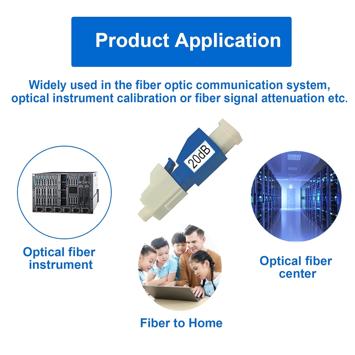 10Pcs LC Fiber Optic attenuator, Fiber Signal Attenuation Converter, LC Inserts Connector Single Mode (LC-UPC, 20dB)
