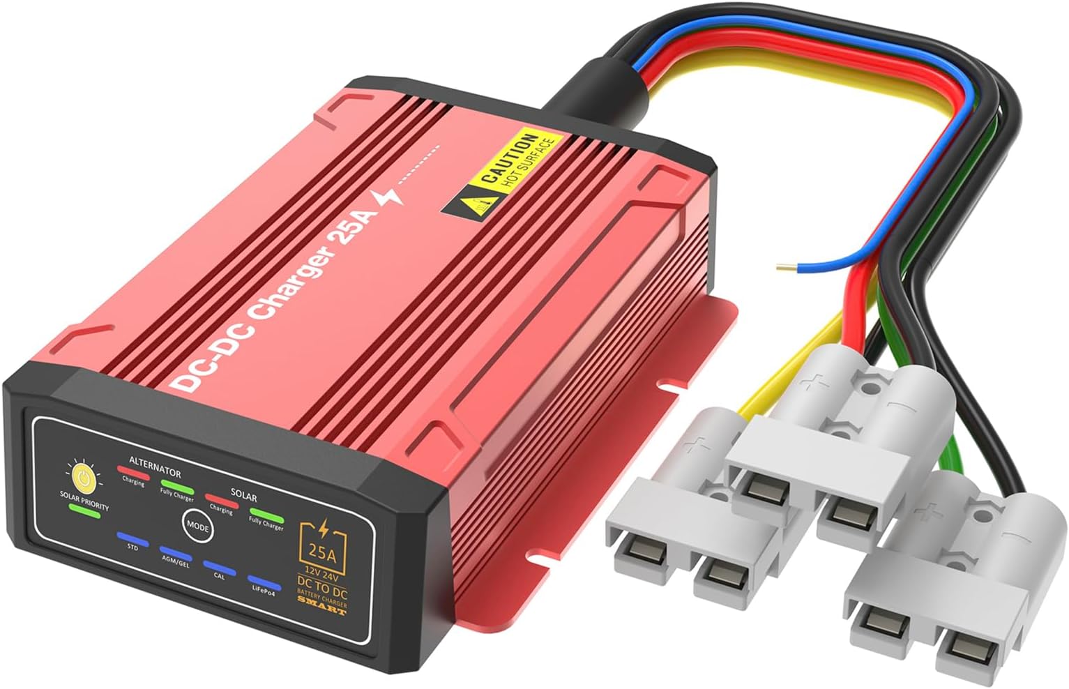 Waterproof DCDC Charger with MPPT for 12V 25A LiFePO4, Lead-Acid, SLA, Gel, AGM, Cal, DC to DC Battery Charger with Anderson
