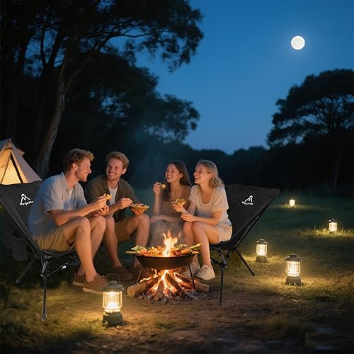 Miniatura 2 de Silla de camping portátil, silla de campamento compacta y ligera para adultos, sillas plegables para mochileros al aire libre, playa, picnic,