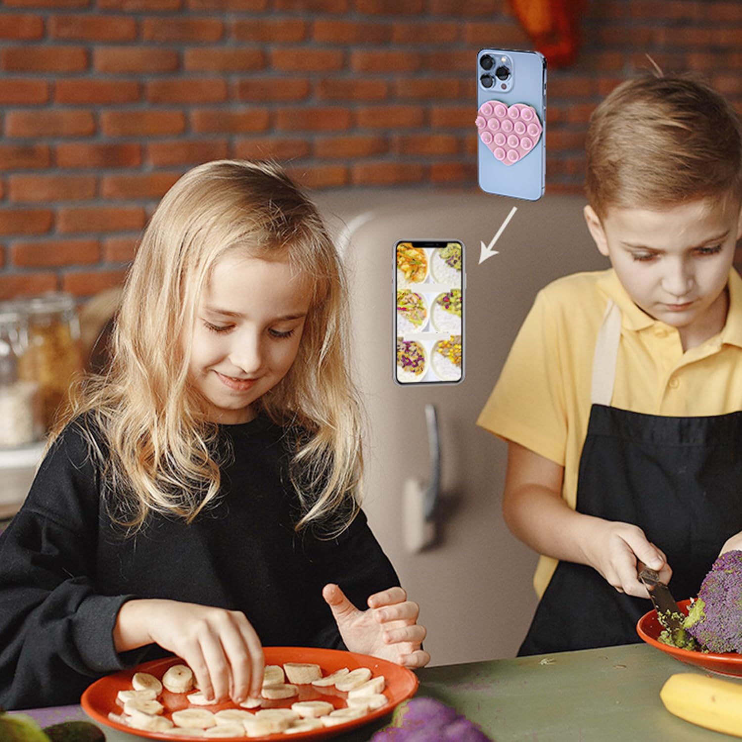 3 Ventose Bifacciali Per Cellulare E Tablet - Porta Dispositivi In Silicone Per Auto, Casa E Ufficio - Foto 2