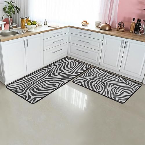Artistic Zebra Patterns - Tapetes de cocina de 47 x 17 pulgadas29 x 17 pulgadas, 2 tapetes antifatiga para suelo de cocina, especializados en