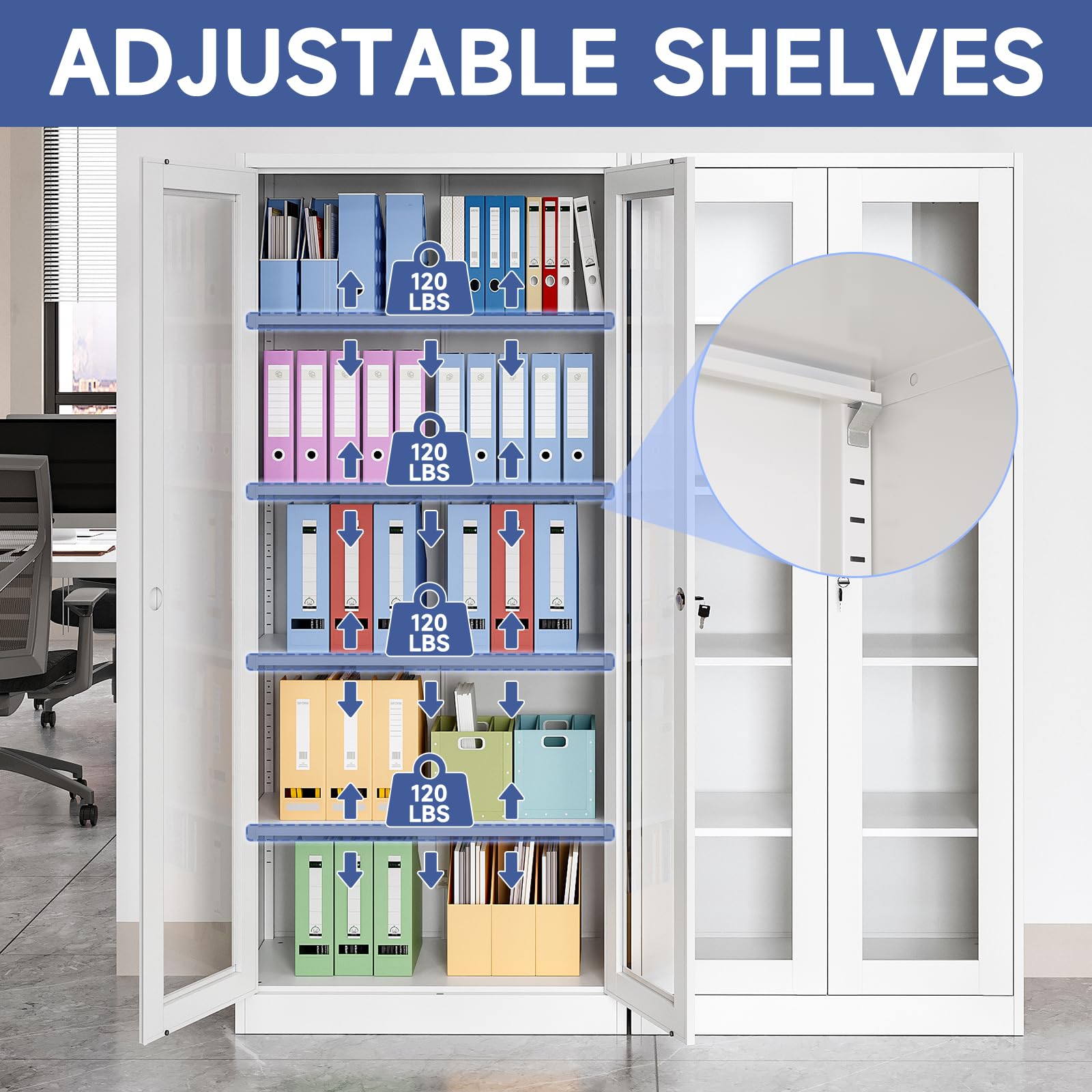 Amazon.com: Anxxsu Glass Display Cabinet With Doors, 71