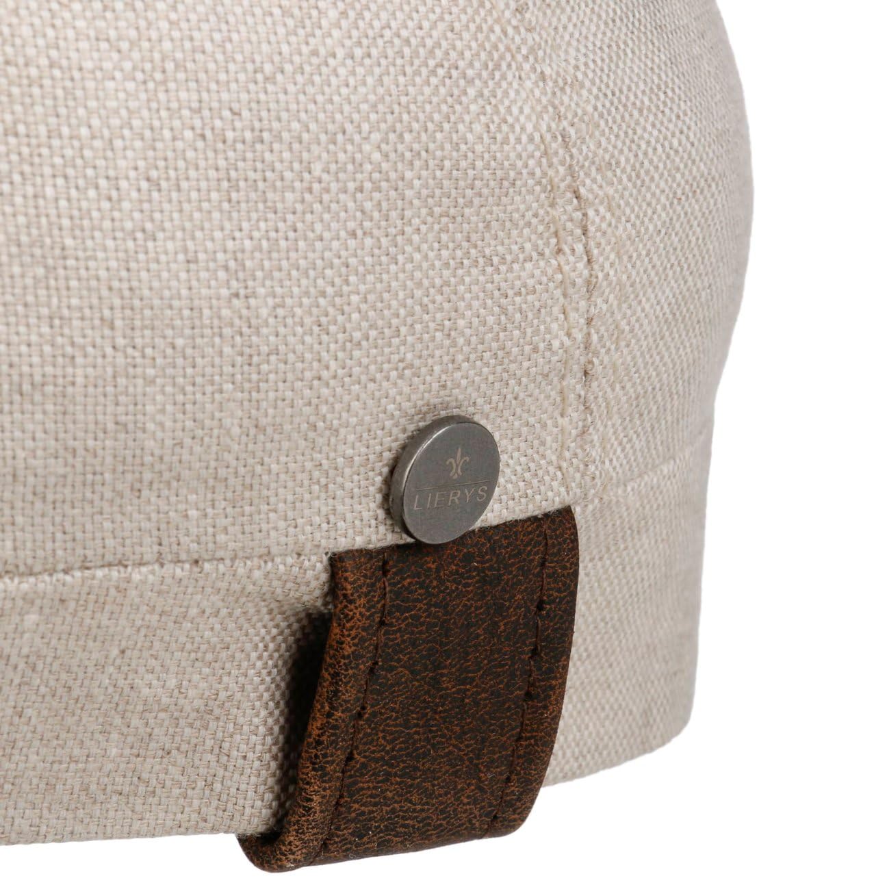 Lierys City Leather Piping Linen Cap Kobiety/Mężczyźni | Wyprodukowano we Włoszech