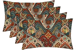 RSH Décor: Set of 4 Lumbar Throw Pillows | Indoor/Outdoor All Weather Po...