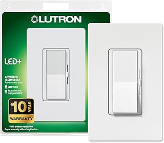 Lutron Diva LED+ Dimmer Light Switch for Dimmable LED, Halogen, and Inca...