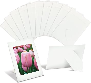 Better Office Products Paper Picture Frames for 4 x 6 Inch Inserts, 50 Pack, Heavy Cardstock Photo Frame with Easel, Standing