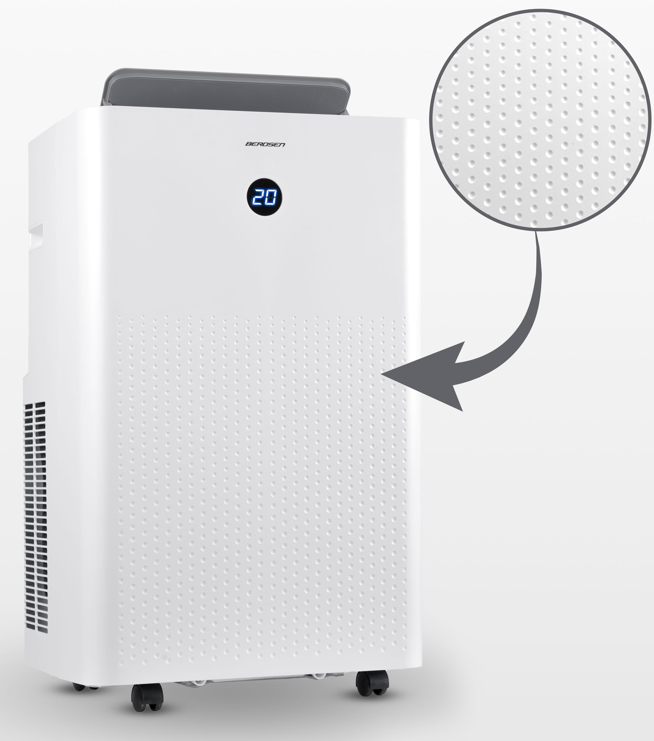 Berdsen Klimatyzator Przenośny 5w1-14000 BTU - Chłodzenie Ogrzewanie Osuszanie Wentylacja Tryb Snu - Aplikacja Tuya Smart - Energooszczędny