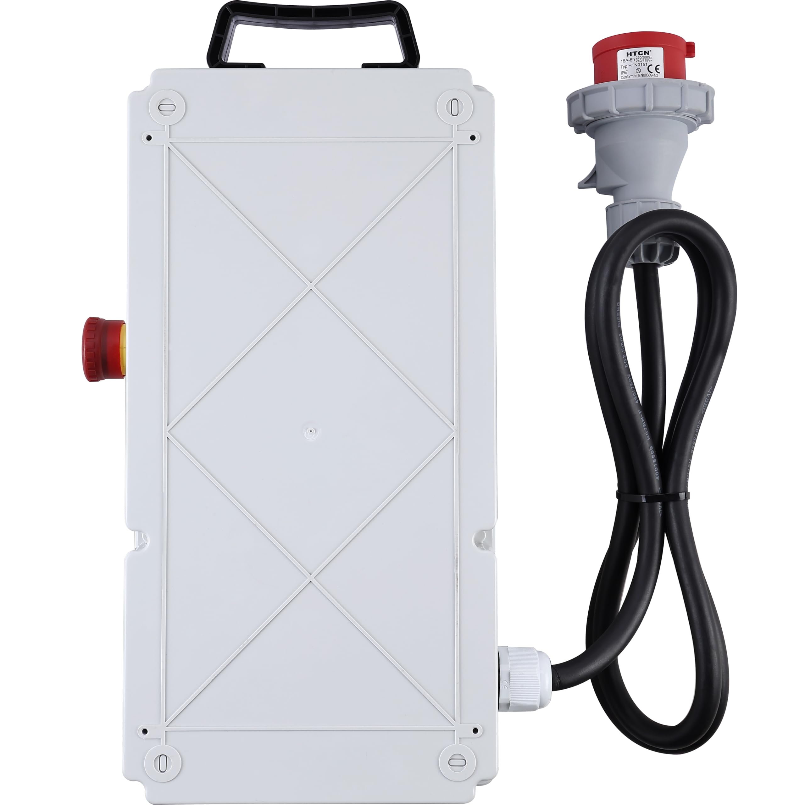Electraline 60424 Quadro Elettrico di Distribuzione 4 Prese CEE, Spina CEE 3P+N+T, Cavo 1.7M H07RN-F 5G2.5, IP67, con interruttore differenziale RCD 30ma + Interruttori magnetotermici MCB