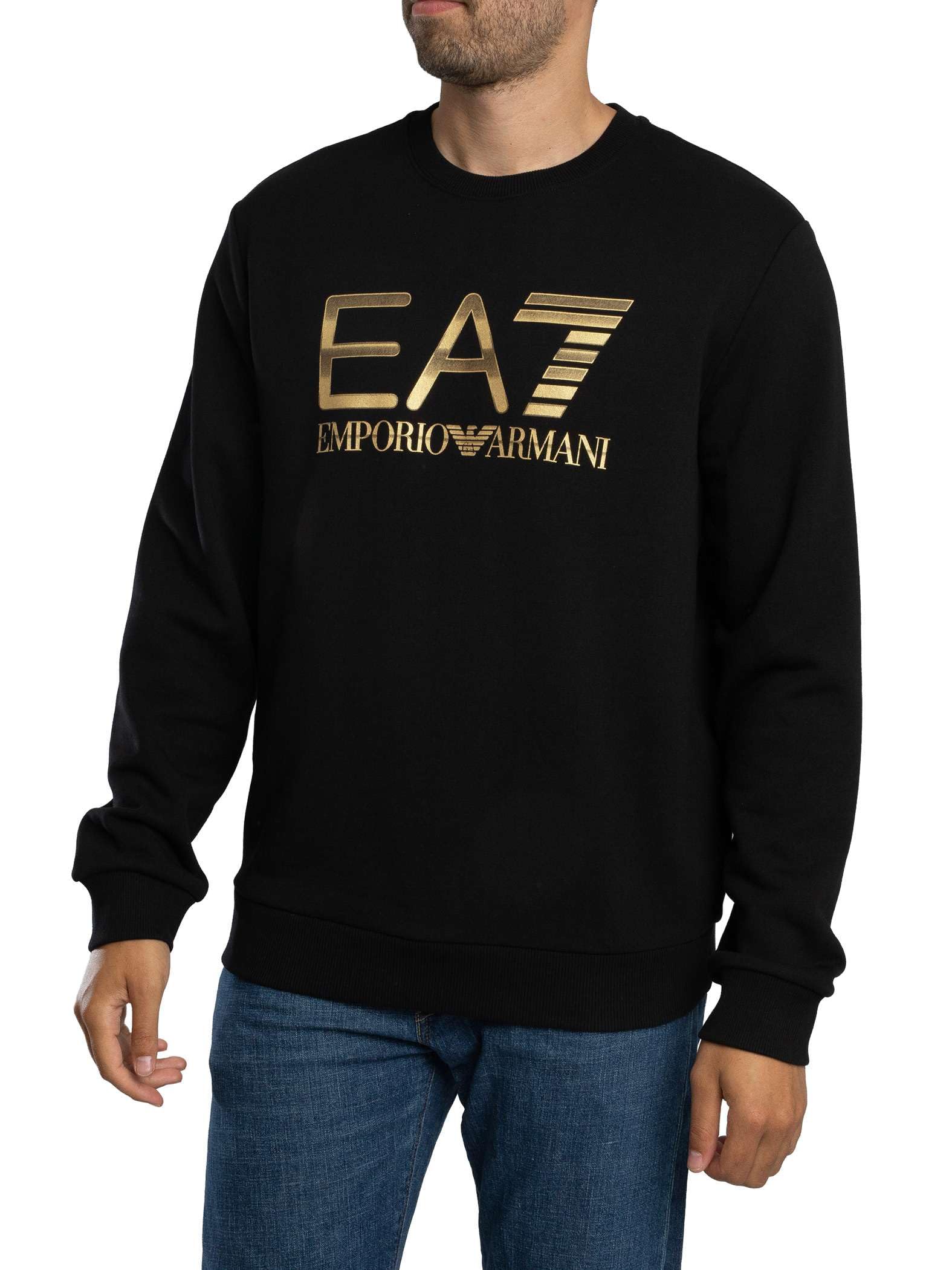 EA7 Emporio Armani Felpa Uomo Girocollo Logo Series in Cotone Stretch con Maxi Logo 7M001191AF17787 8033995856040 - XXL