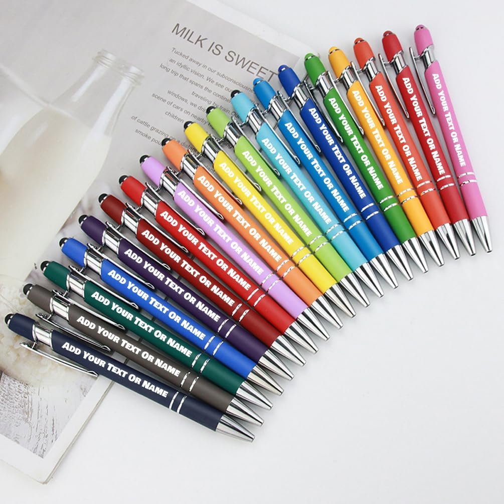 Personalized Ballpoint Pen with Name in Bulk Free Engraving Custom Pens with Your Name,Text,Message for Business,Graduation,Anniversaries-Colorful Pens Up to 504 Pcs