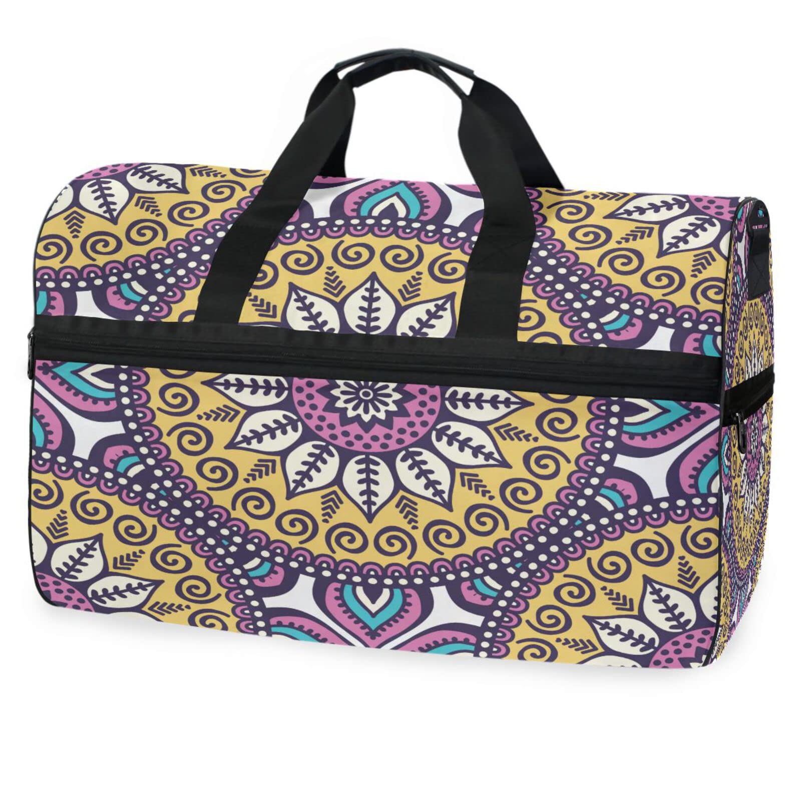 Blumenkunstwerk Floral Exquisit Sporttasche Badetasche mit Schuhfach Reisetaschen Handtasche für Reisen Frauen Mädchen Männer