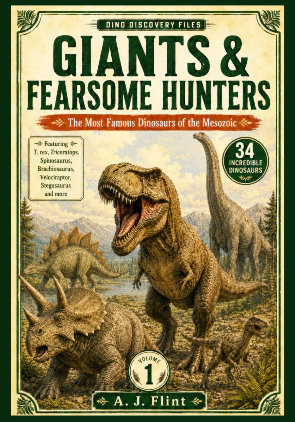 Dino Discovery Files: Giant & Fearsome Hunters: The Most Famous Dinosaurs of the Mesozoic — 34 Incredible Prehistoric Giants with Facts, Anatomy, and Fossil Finds: 1