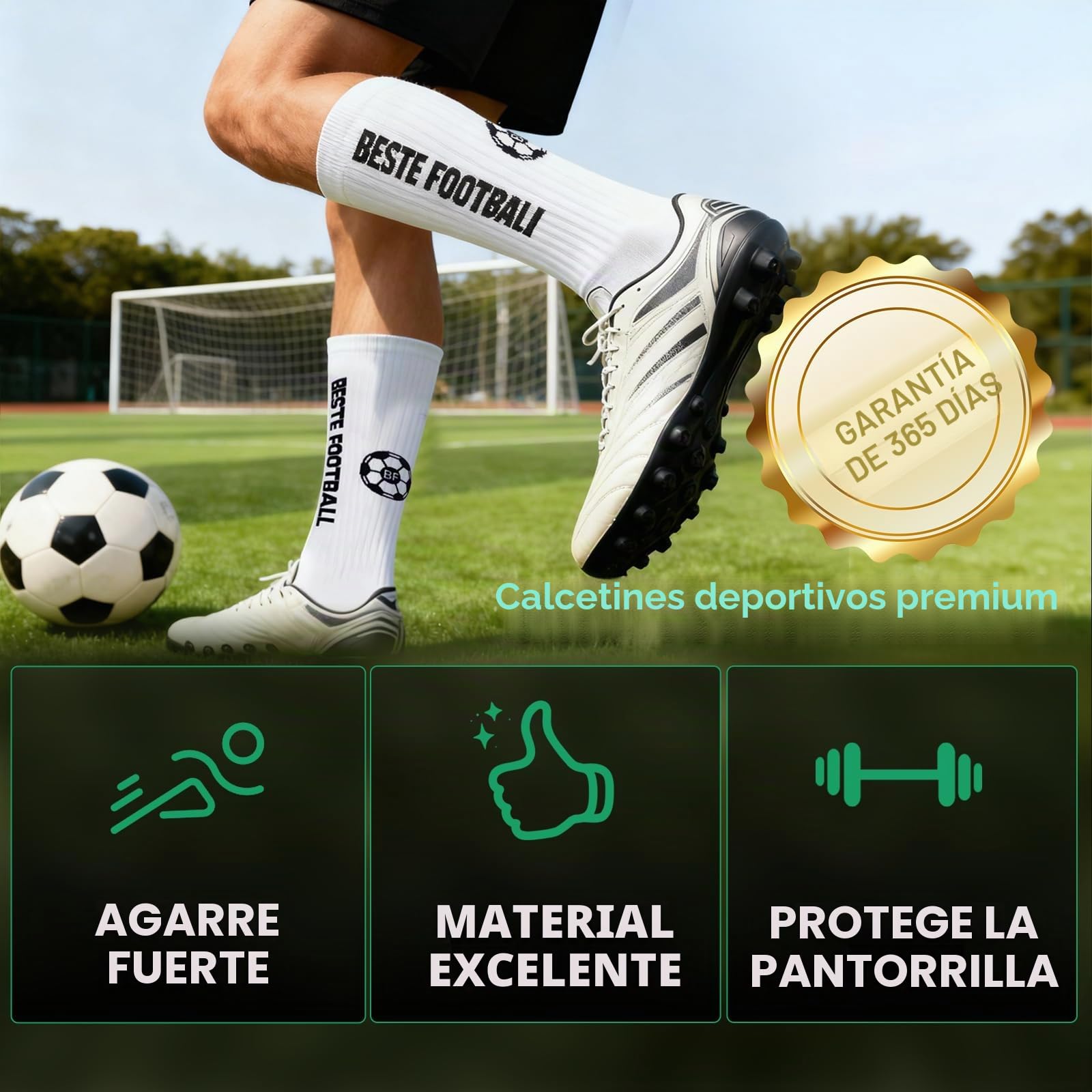 3 Pares Calcetines Futbol Antideslizantes 35-38 39-42 43-46, Non-Slip Football Socks para Hombre Mujer & Niños, Transpirable & Absorbe Sudor Grip Socks Football para Baloncesto Tenis