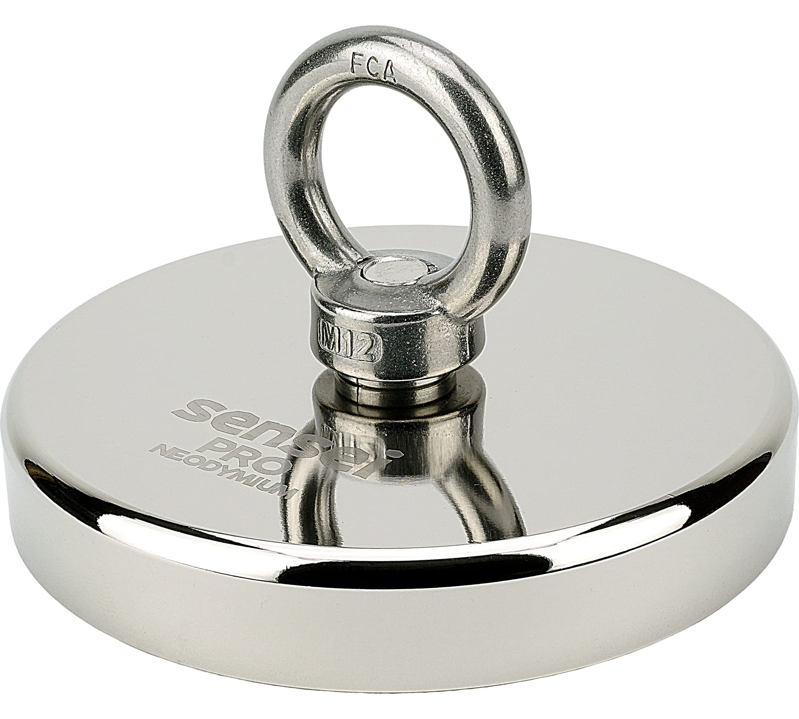 SENSEI® Magnete al Neodimio Potente – 600 kg di Forza, Ø 120 mm – Super Forte Calamita con Dado ad Occhiello da Pesca Magnetica, Uso Industriale, Casa, Officina e Sollevamento