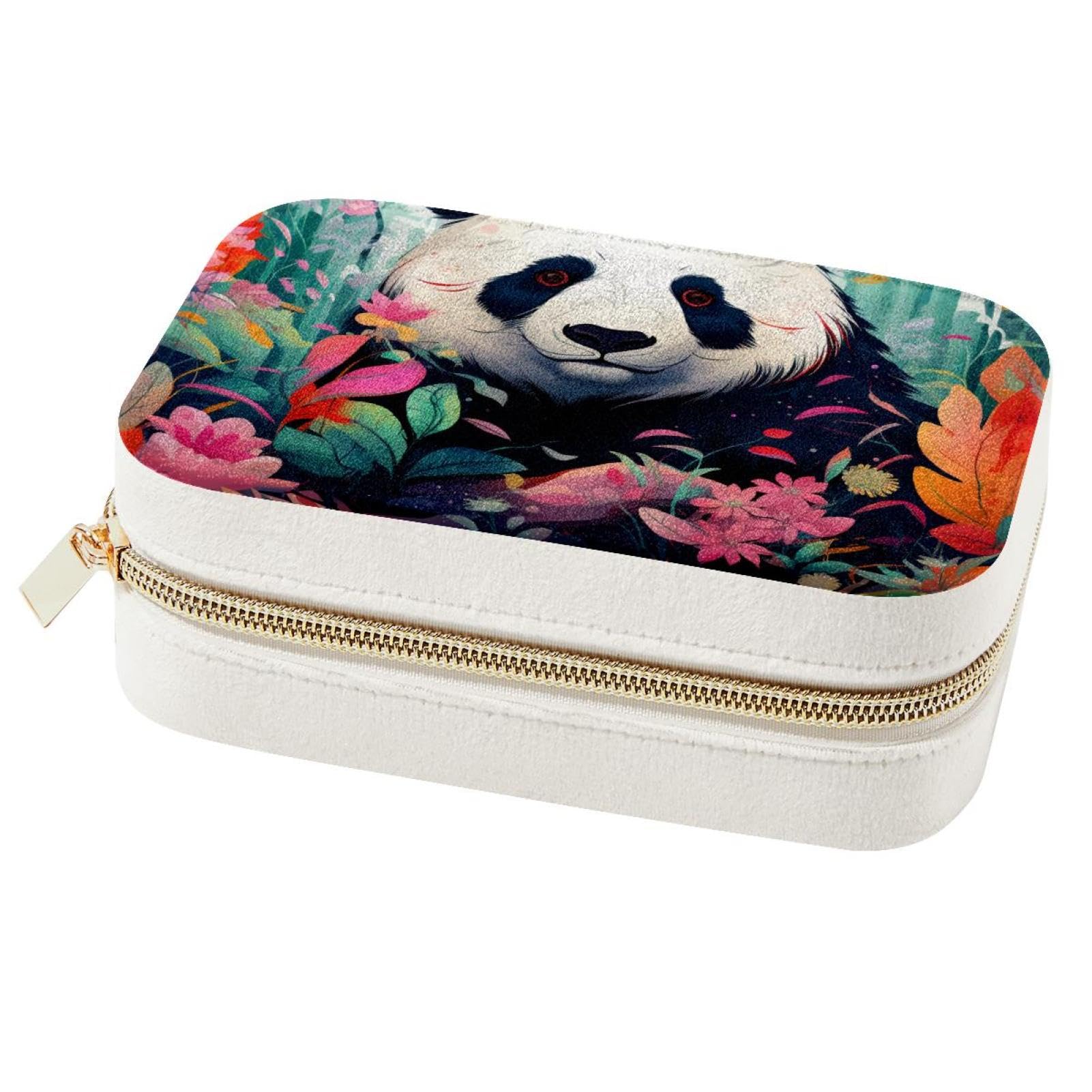 Boîte à bijoux de voyage panda pour organiser vos bagues en week-end