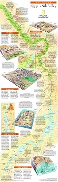 National Geographic Egypts Nile Valley South Wall Map - 10 x 31.25 inches - Laminated