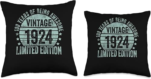 Miniatura 3 de Retro 100th Birthday Gifts Men Women Throw Pillow, 18x18, Multicolor