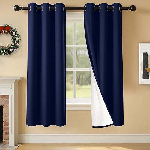 Miniatura 32 de Cortinas 100% opacas de 84 pulgadas de largo para dormitorio, sala de estar, cortinas de oscurecimiento de habitación con aislamiento térmico con