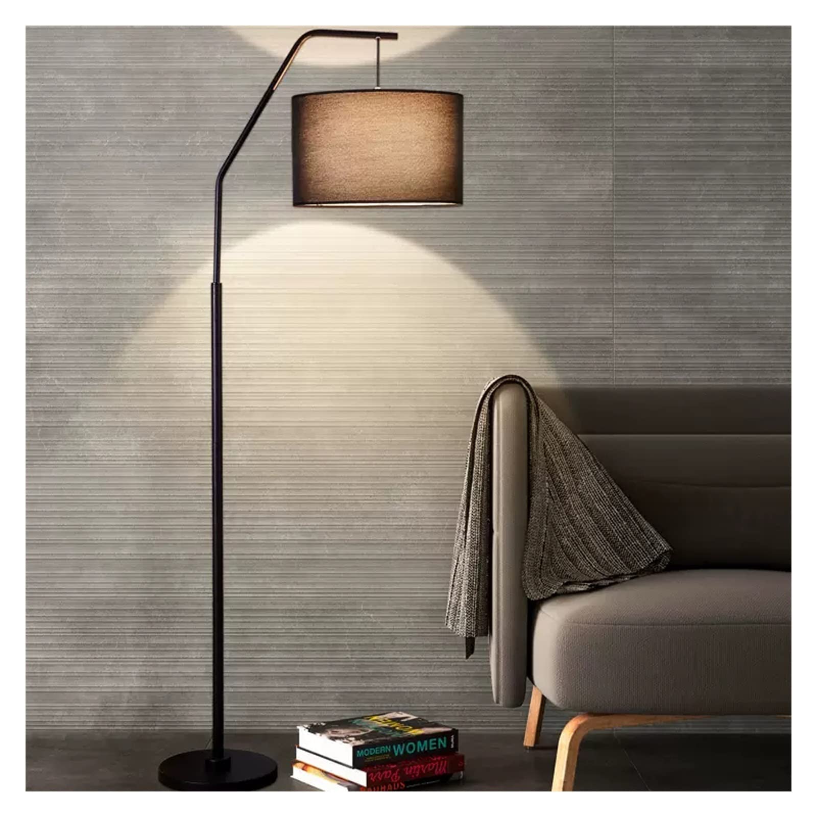 Lámparas Lámpara de pie Sala estar Sofá Hogar (sin fuente luz)(Blanco)