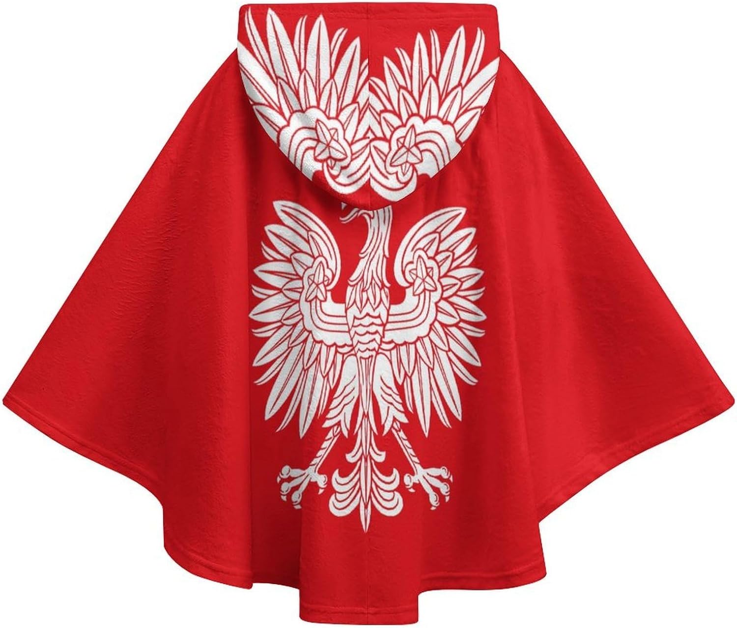 Poland Eagle Wearable Blanket with Hooded Flannel Blankets Cape with Pocket