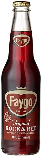 Faygo Rock N RYE - La original crema cola de DeTROIT "Loco Clown's Favorite", botellas de vidrio de 12 onzas (paquete de 12)
