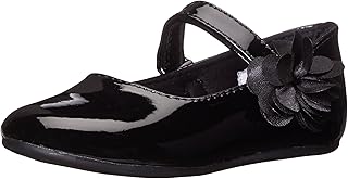Baby Deer Girls Mary Jane Skimmer First Walker Shoe, Black, 6 Toddler
