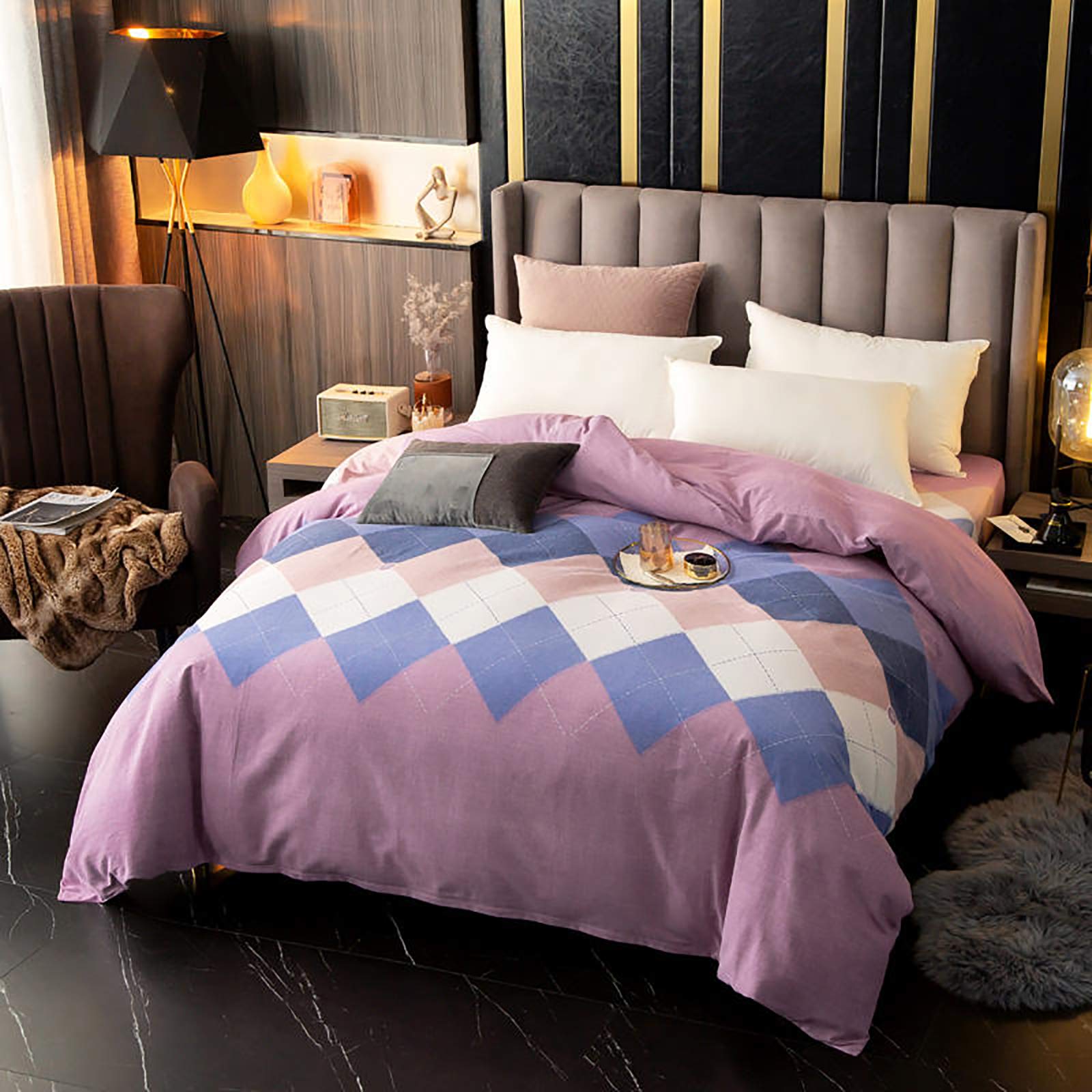 Couverture de courtepointe Buffalo en microfibre vintage premium, lit douillet chic 160x210cm