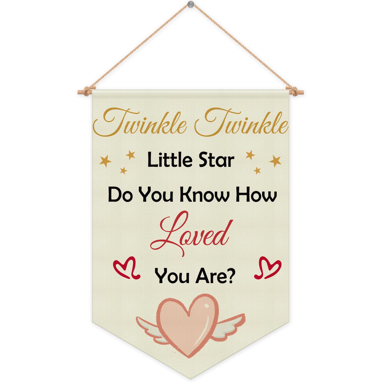 Kids Room Banner Wall Decor Hanging Pennant Flag Playroom Banner Nursery Wall Sign Decor for Kids room Bedroom Playroom Game Room Front Door Boys Girls Christmas Birthday Gifts Linen Cotton