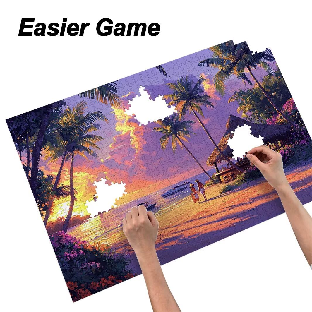 Puzzle 1000 elementów plażowych, klasyczne puzzle, 70 x 50 cm, dekoracja
