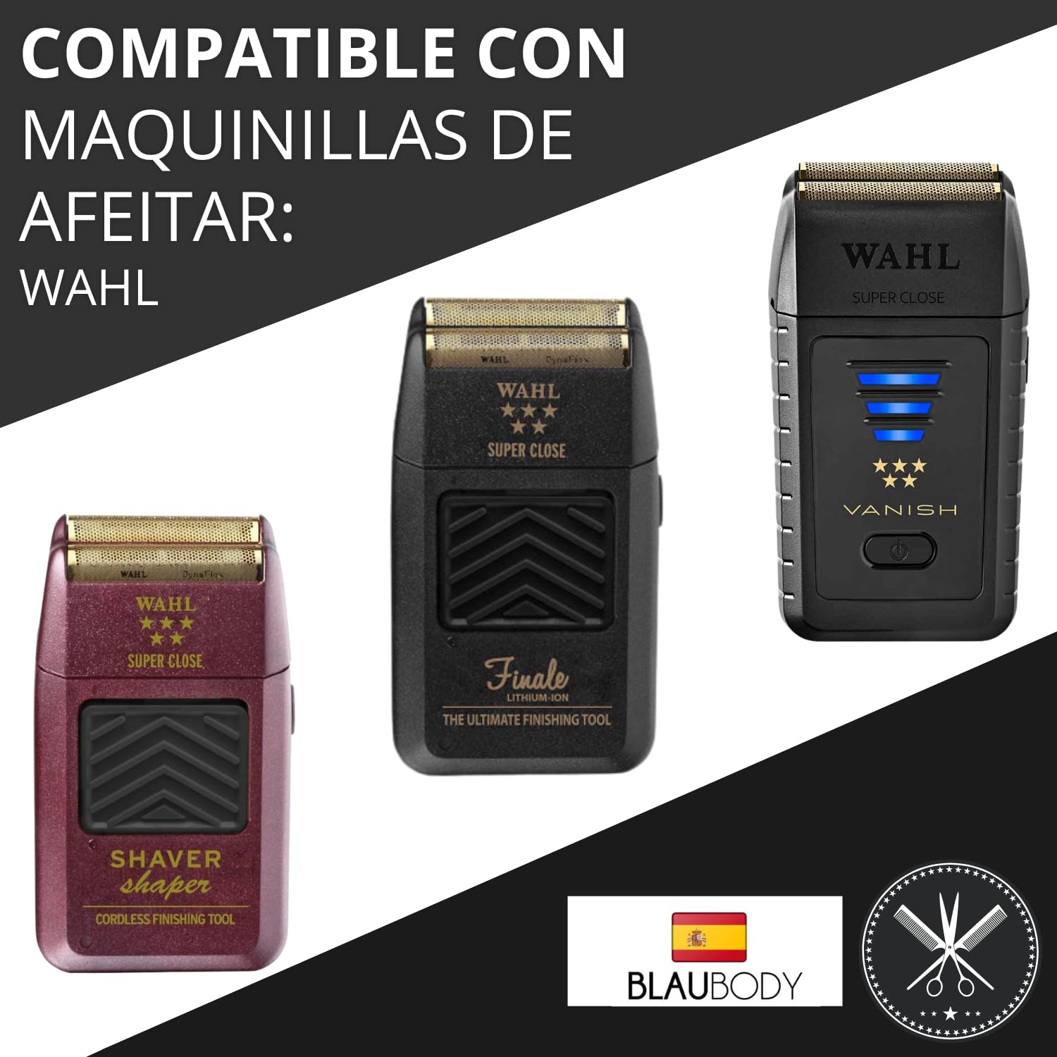 Cabezal de Repuesto x1 Compatible Con Afeitadora Profesional Wahl Shaver Professionnel 7031-100/7043-10 Repuestos de Peluquería Afeitado Pelo de Hombre Barba Cuchilla de Repuesto Para Maquina Barberia