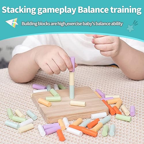 Miniatura 3 de Tablero de clavijas de madera para niños pequeños, juguetes educativos Montessori, clasificador y juguetes apilables para niños y niñas, juguetes de