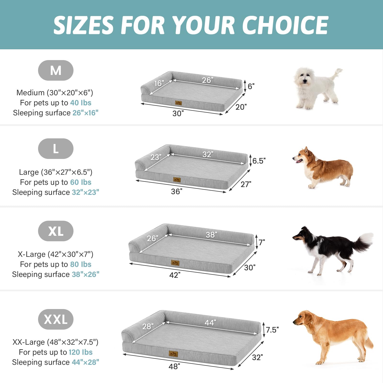 COZY KISS Kühlendes Hundebett Mittelgroße Hunde, Q-MAX>0.4 Orthopädisches Hundekorb mit Seiten, Hundesofa mit Abziehbarer Bezug & wasserdichte Innenlage, Weichhe Hundebetten, Grau, XL(107x76x18 cm)