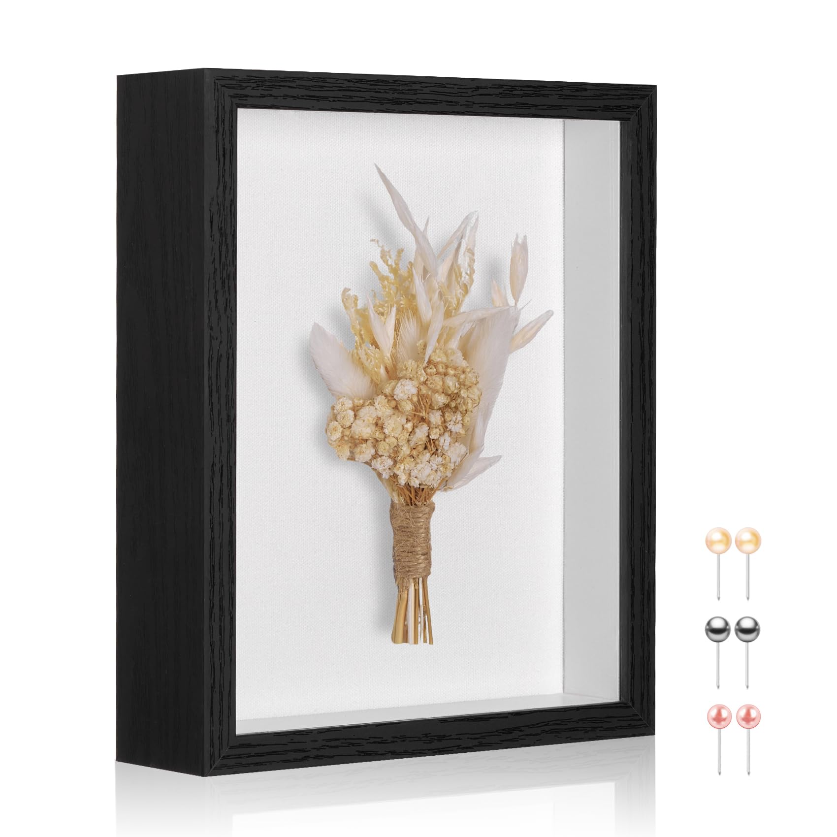 8x10 shadow box picture frame display case with soft linen back and thickened panel,black deep shadow memory box frame 8x10 for flower baby pet wedding photo craft memorial gift