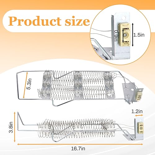 Miniatura 5 de 4391960 WP4391960 AP6009347 Secadora Elemento de calefacción, termostato 279816, compatible con hidromasaje, roper, estado viejo secador eléctrico y