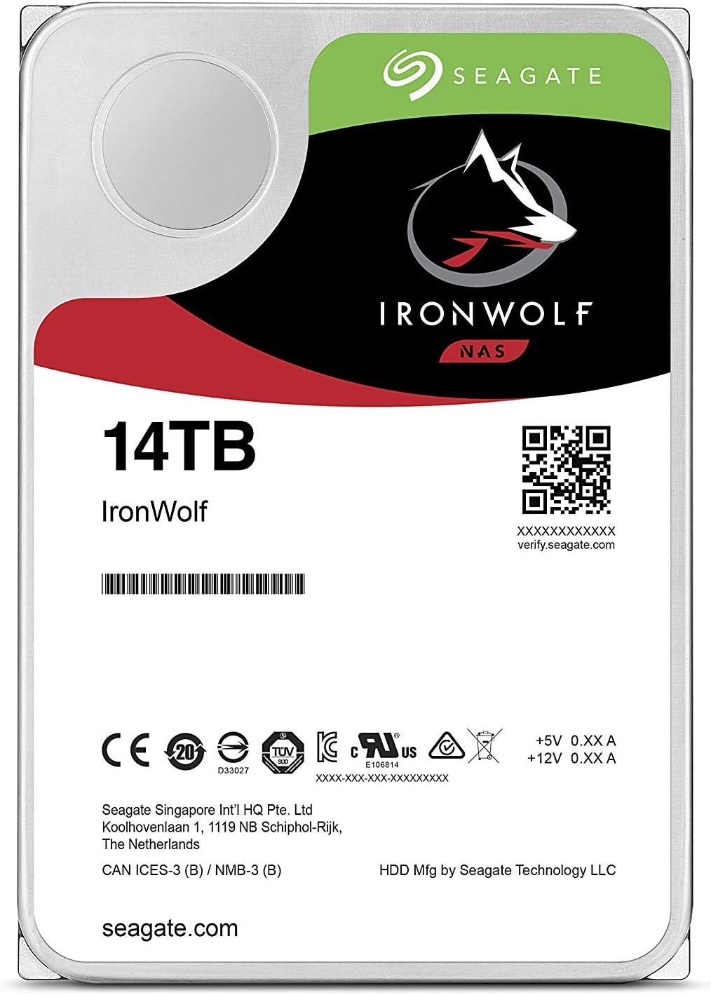 Seagate IronWolf 14TB NAS Internal Hard Drive HDD – 3.5 Inch SATA 6Gb/s 7200 RPM 256MB Cache for RAID Network Attached Storage (ST14000VN0008)