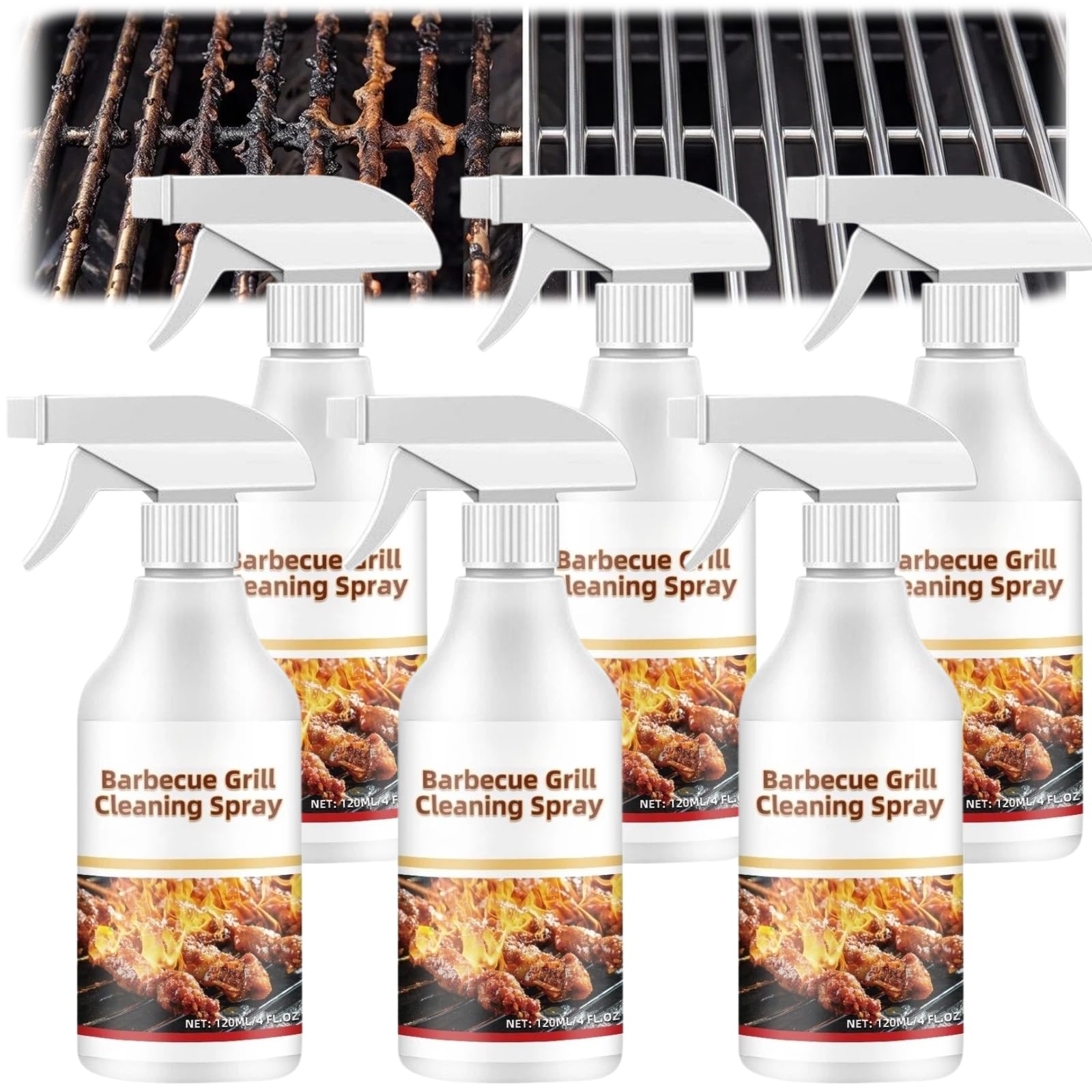 Schnell wirkendes, hochwirksames Grill-Entfettungsspray, kraftvoller Ofen- und Küchenreiniger ohne Schrubben für Grills, Smoker und Küchenutensilien, multifunktionaler Fettlöser für (6pcs)