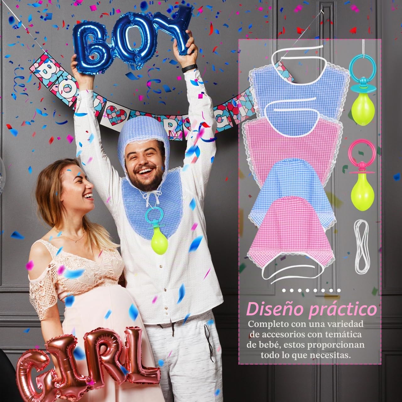 VALICLUD Disfraz de Bebe Adulto 2 Juegos de Gorro y Chupete para Fiestas y Eventos, Accesorios para Bebés Diseño Llamativo y Durabilidad Prolongada