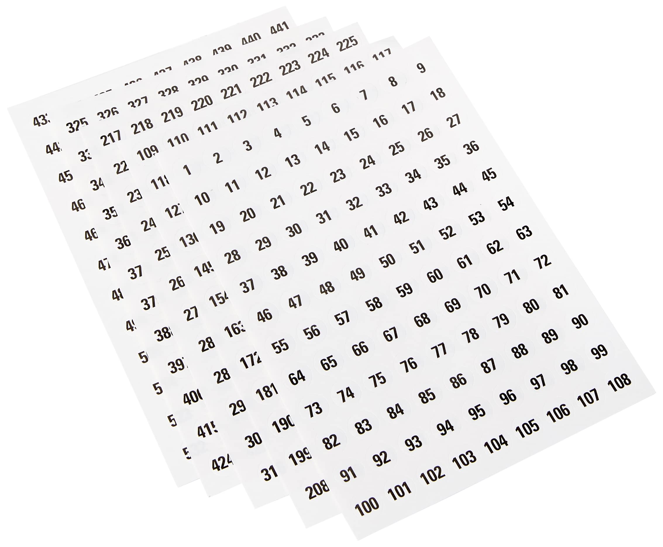 HERMA 4128 naklejki z liczbami, czarne, 1-540 okrągłe, 540 sztuk, Ø 8 mm, samoprzylepne, małe, matowe, numery samoprzylepne, naklejki z papieru do naklejania, białe